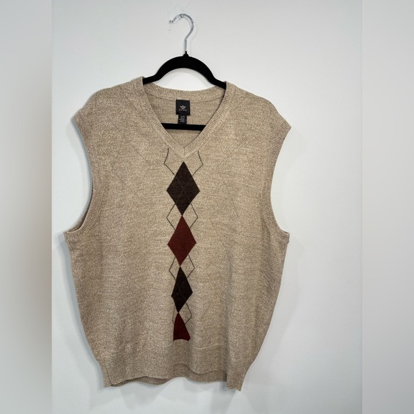 Dockers Mens X Large V-Neck Sweater Vest Grandpacore Preppy Light Academia - Picture 1 of 8